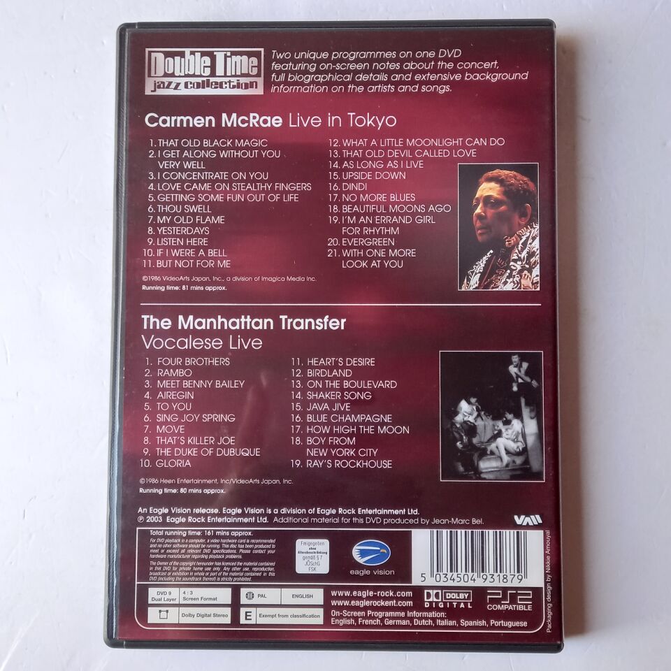 THE MANHATTAN TRANSFER / CARMEN MCRAE – VOCALESE LIVE / LIVE IN TOKYO (2003) - DVD 2.EL