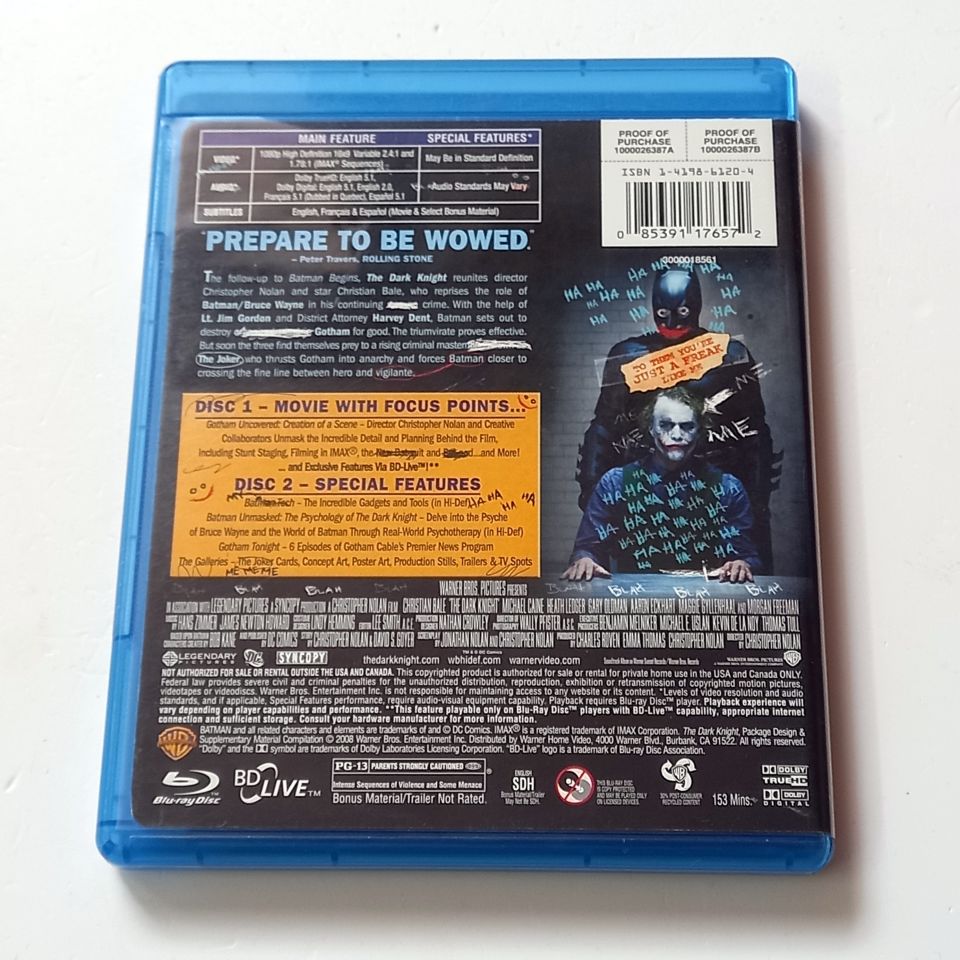THE DARK KNIGHT - CHRISTIAN BALE, MICHAEL CAINE, HEATH LEDGER, YÖN.: CHRISTOPHER NOLAN - BLU-RAY 2 DİSK ÖZEL VERSİYON 2.EL BÖLGE A TÜRKÇE ALTYAZI YOKTUR