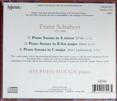 SCHUBERT: PIANO SONATAS, D960 D784 D613 / PIANO: STEPHEN HOUGH (1999) HYPERION CD 2.EL
