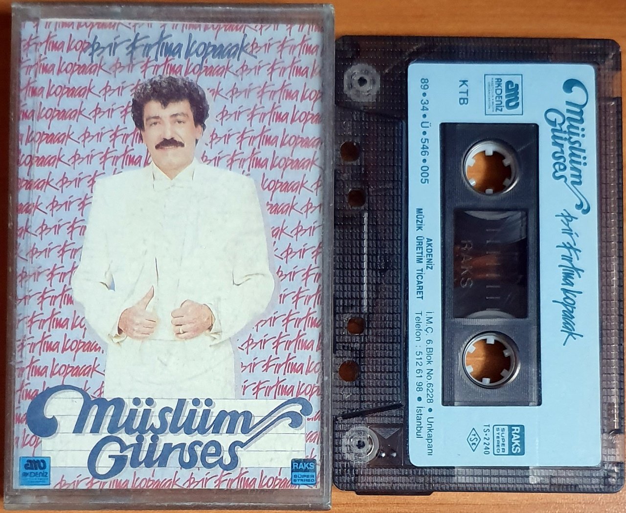 MÜSLÜM GÜRSES - BİR FIRTINA KOPACAK (1989) - KASET AKDENİZ MÜZİK 2.EL