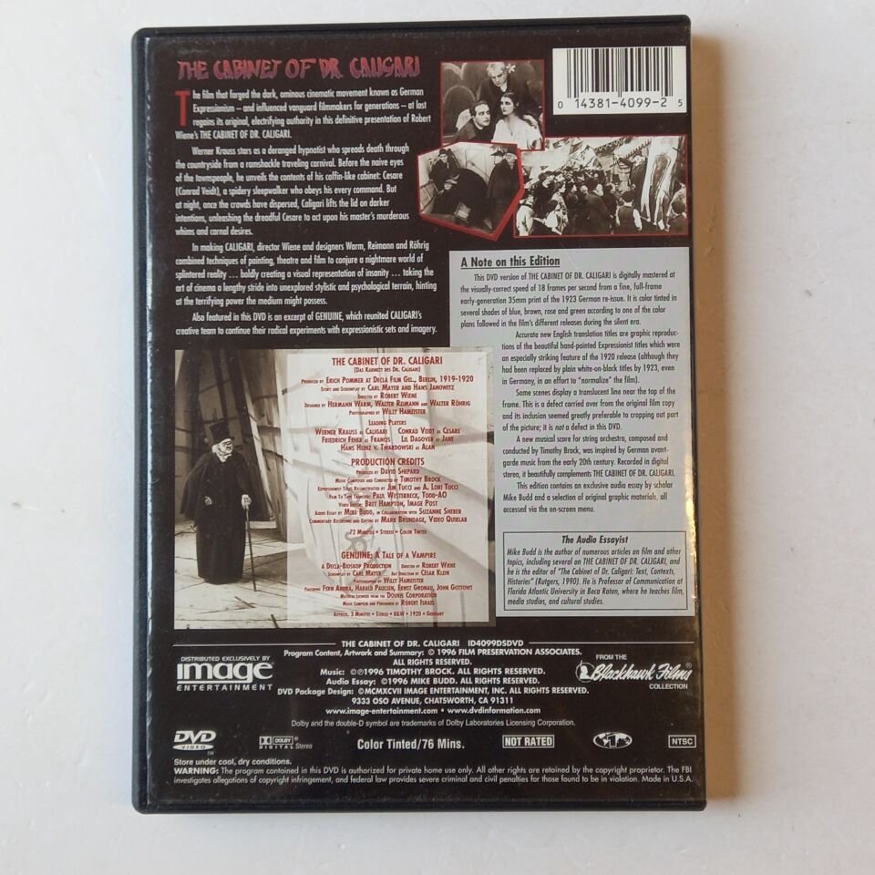 THE CABINET OF DR. CALIGARI - ROBERT WIENE, CONRAD VEIDT, WERNER KRAUSS - DVD 1.BÖLGE 2.EL
