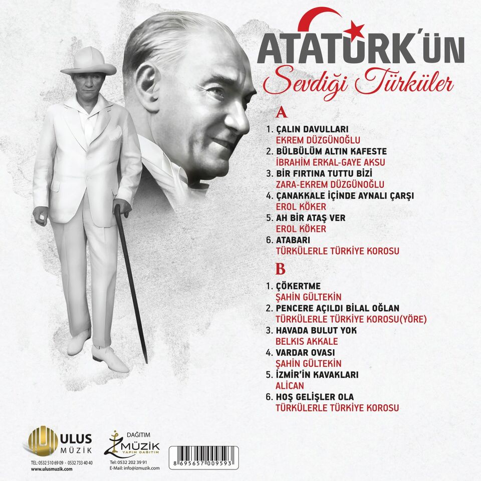 ATATÜRK'ÜN SEVDİĞİ TÜRKÜLER - LP 2023 SIFIR PLAK