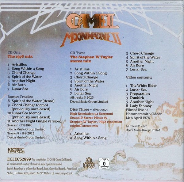 CAMEL – MOONMADNESS (1976) - 2CD+BLU-RAY REMASTERED 2025 REISSUE BOX SET AMBALAJINDA SIFIR