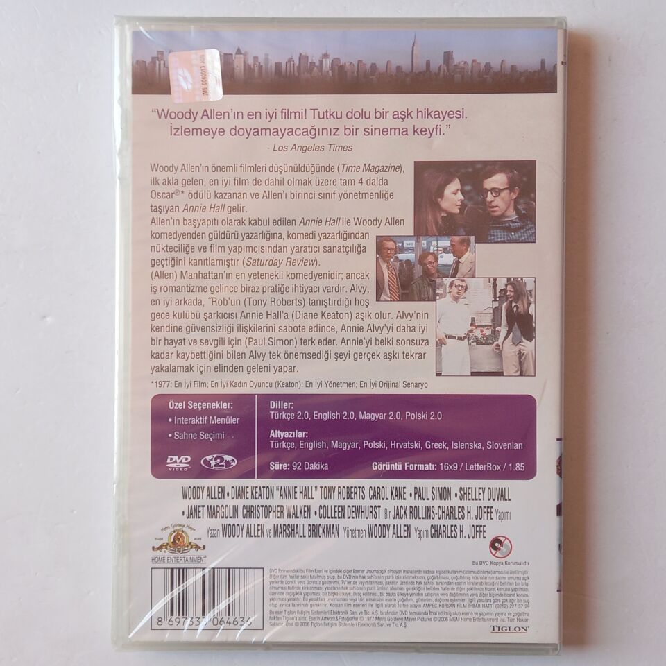 ANNIE HALL - WOODY ALLEN, DIANA KEATON - DVD AMBALAJINDA SIFIR