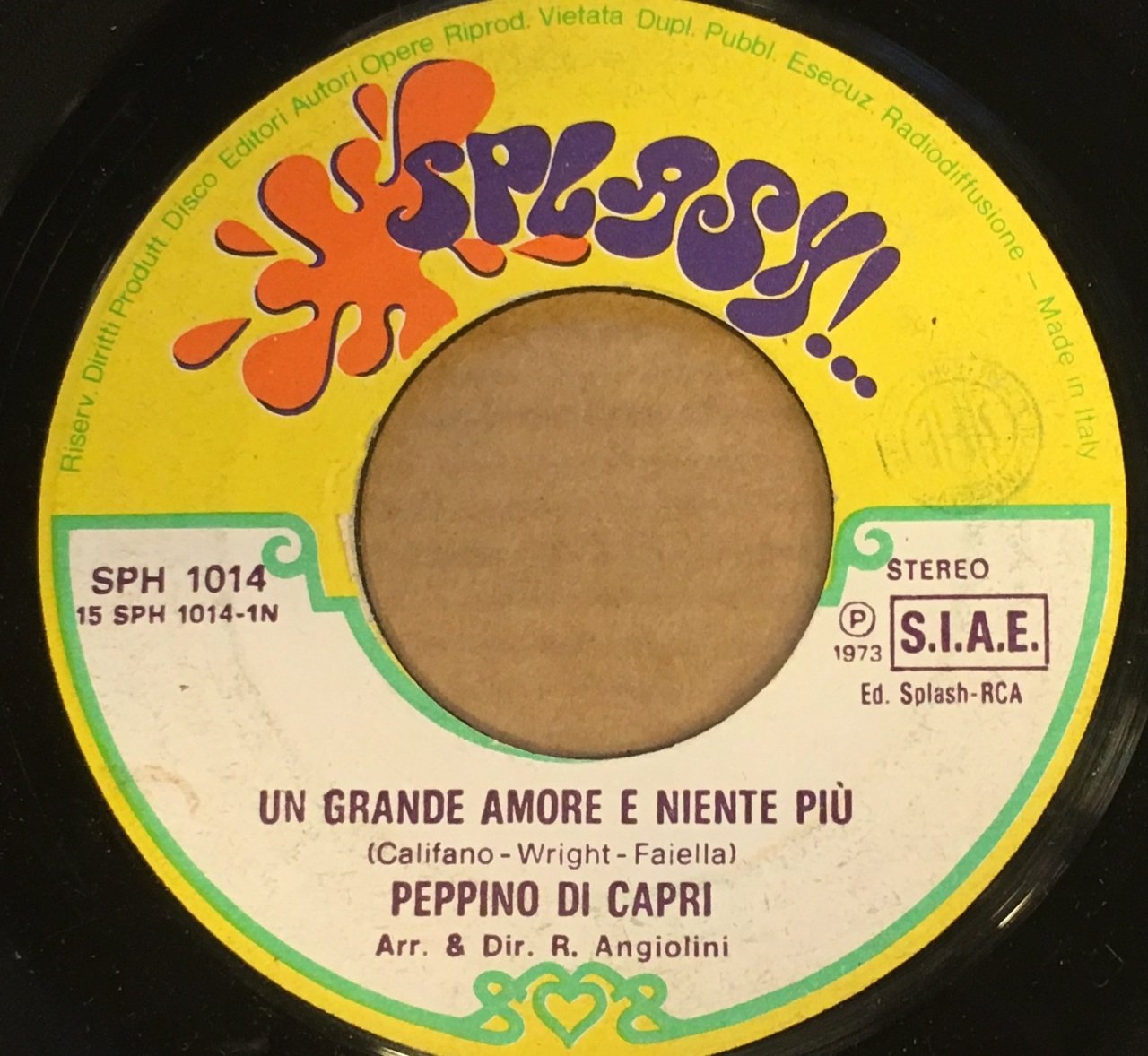 PEPPINO DI CAPRI - UN GRANDE AMORE E NIENTE PIU / PER FAVORE NON GRIDARE 7'' 45 DEVİR