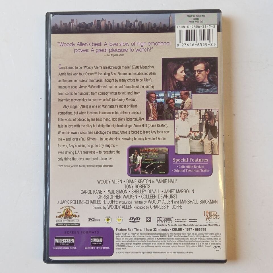 ANNIE HALL - WOODY ALLEN, DIANE KEATON - DVD 1.BÖLGE 2.EL