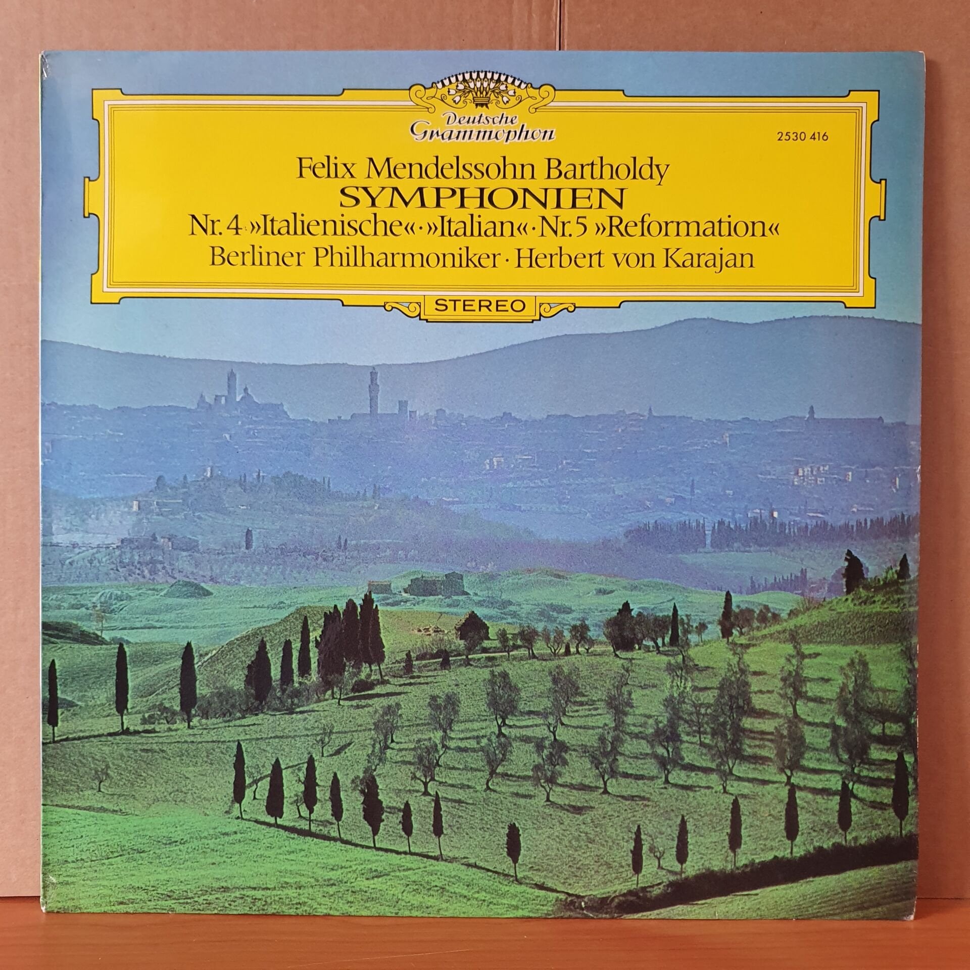 FELIX MENDELSSOHN BARTHOLDY: SYMPHONIEN NR.4 ITALIAN, NR.5 REFORMATION / BERLINER PHILHARMONIKER, HERBERT VON KARAJAN (1973) - LP 2.EL PLAK