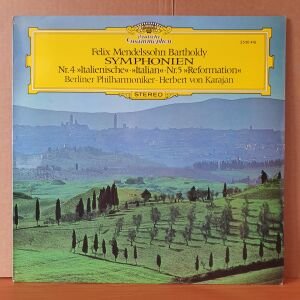 FELIX MENDELSSOHN BARTHOLDY: SYMPHONIEN NR.4 ITALIAN, NR.5 REFORMATION / BERLINER PHILHARMONIKER, HERBERT VON KARAJAN (1973) - LP 2.EL PLAK