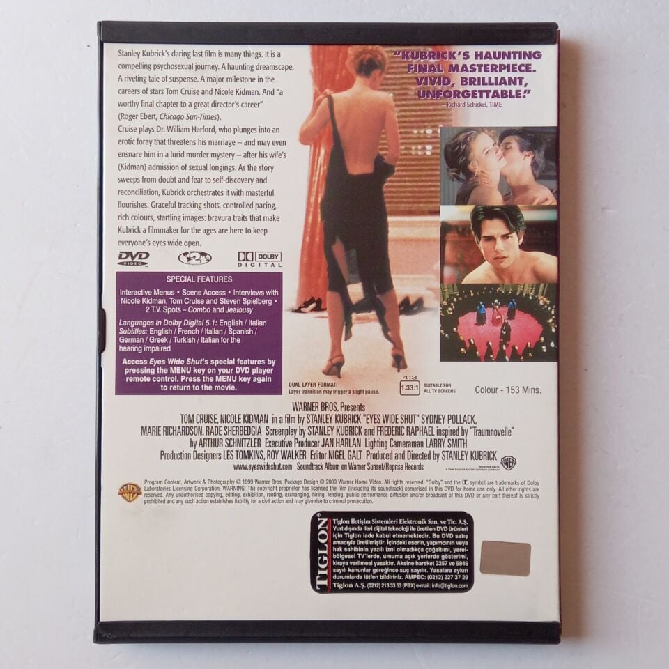 EYES WIDE SHUT - STANLEY KUBRICK, TOM CRUISE, NICOLE KIDMAN - DVD SNAPCASE 2.EL