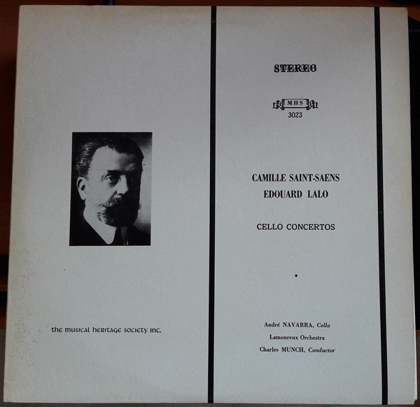 SAINT-SAENS, LALO: CELLO CONCERTOS, ANDRE NAVARRA, LAMOUREUX ORCHESTRA, CHARLES MUNCH - LP 2.EL