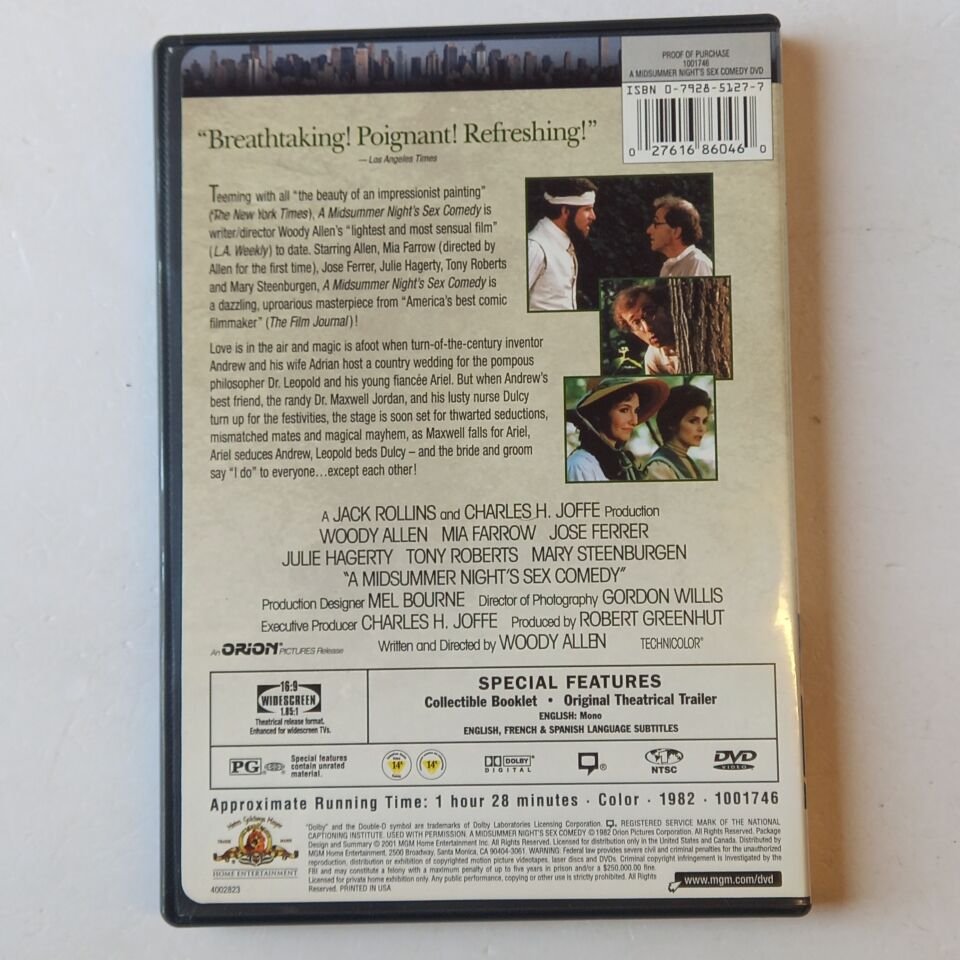 A MIDSUMMER NIGHT'S SEX COMEDY - WOODY ALLEN, MIA FARROW - DVD 1.BÖLGE 2.EL