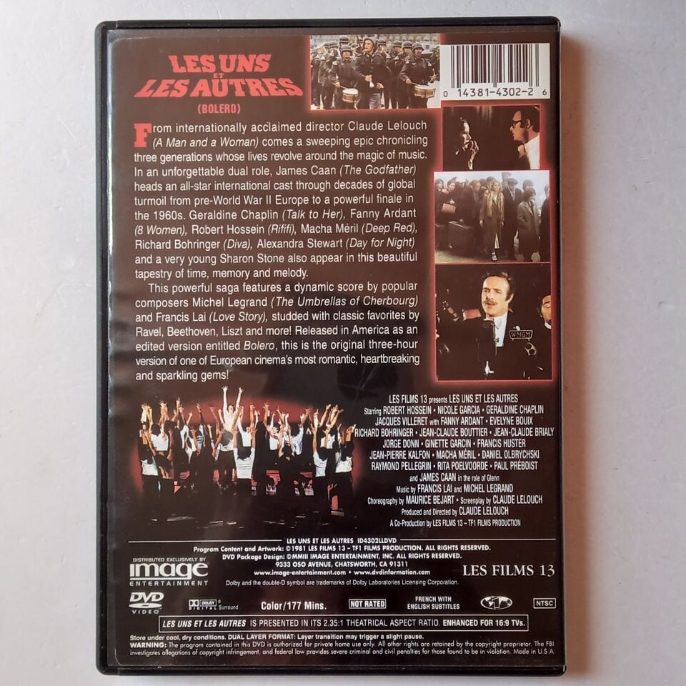 LES UNS ET LES AUTRES / BOLERO - CLAUDE LELOCH, ROBERT HOSSEIN - DVD 1.BÖLGE 2.EL