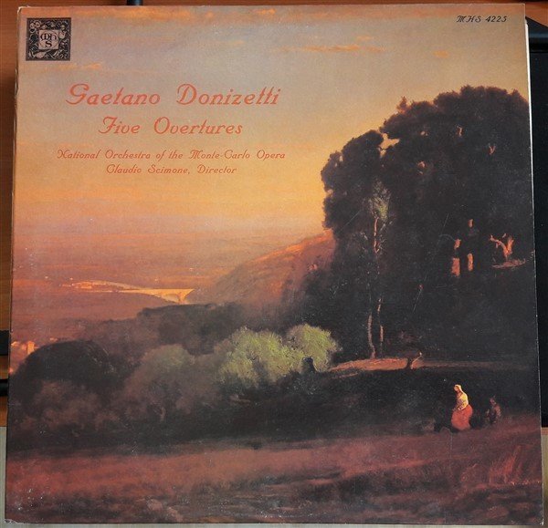 DONIZETTI: FIVE OVERTURES, NATIONAL ORCHESTRA OF THE MONTE-CARLO OPERA, CLAUDIO SCIMONE - LP 2.EL