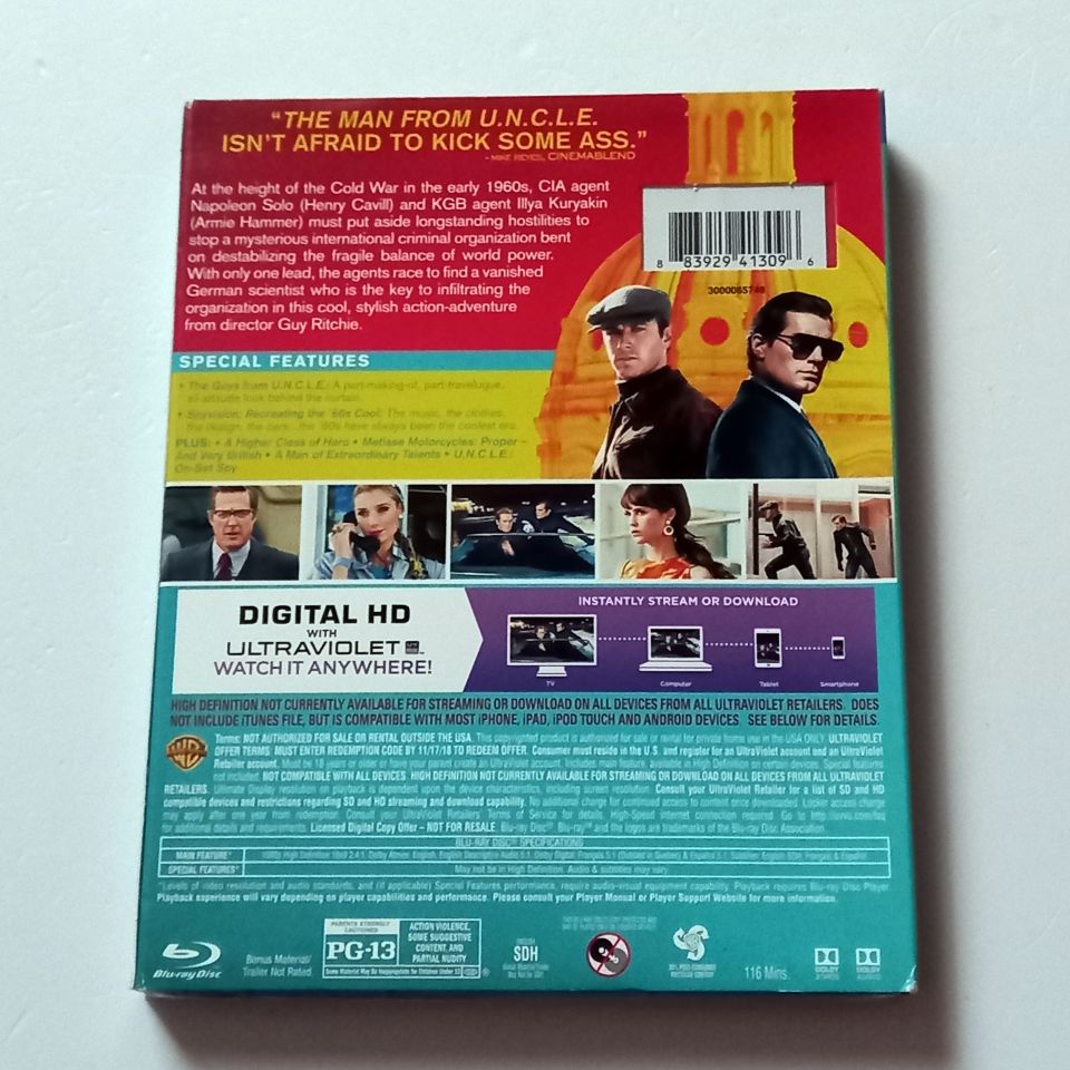 THE MAN FROM U.N.C.L.E - HENRY CAVILL, ARMIE HAMMER, ALICIA VIKANDER - YÖN.: GUY RITCHIE - BLU-RAY + DVD SLIPCASE SIFIR 1. BÖLGE TR ALTYAZI YOKTUR