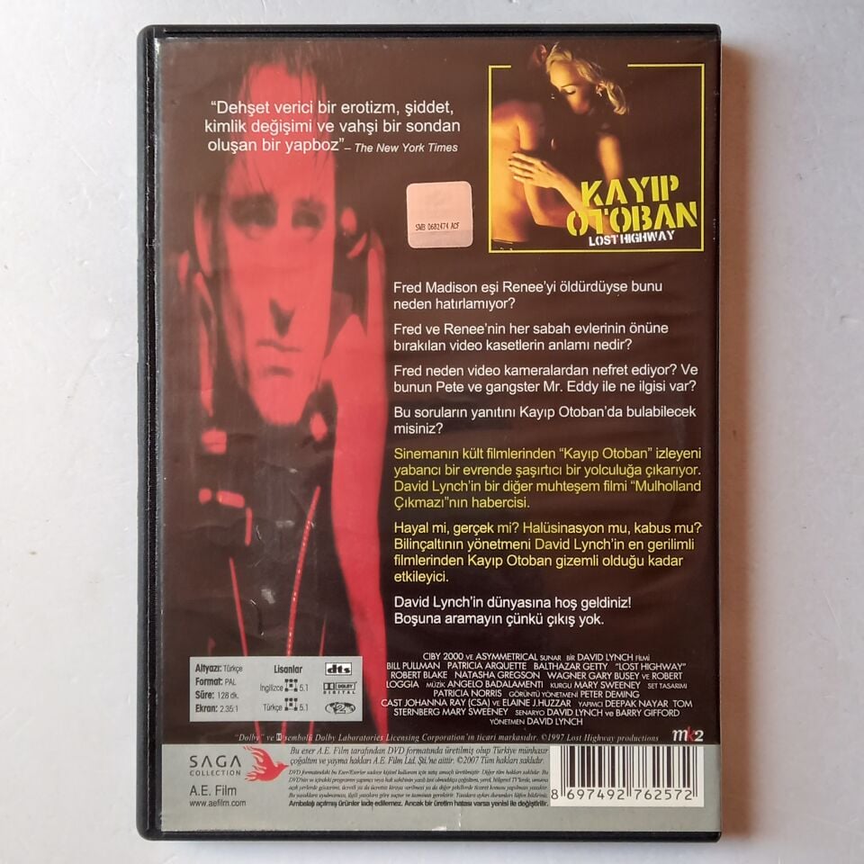 KAYIP OTOBAN / LOST HIGHWAY - DAVID LYNCH, BILL PULLMAN, PATRICIA ARQUETTE - DVD 2.EL