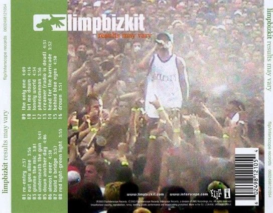LIMP BIZKIT – RESULTS MAY VARY (2003) - CD REISSUE JEWEL CASE AMBALAJINDA SIFIR