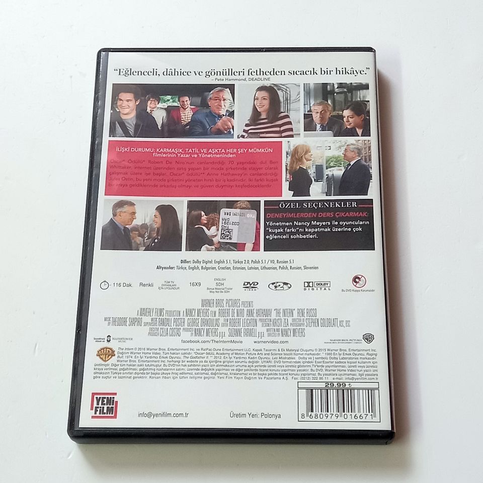 STAJYER / INTERN - ROBERT DE NIRO, ANNE HATHAWAY, YÖN.: NANCY MEYERS - DVD 2.EL