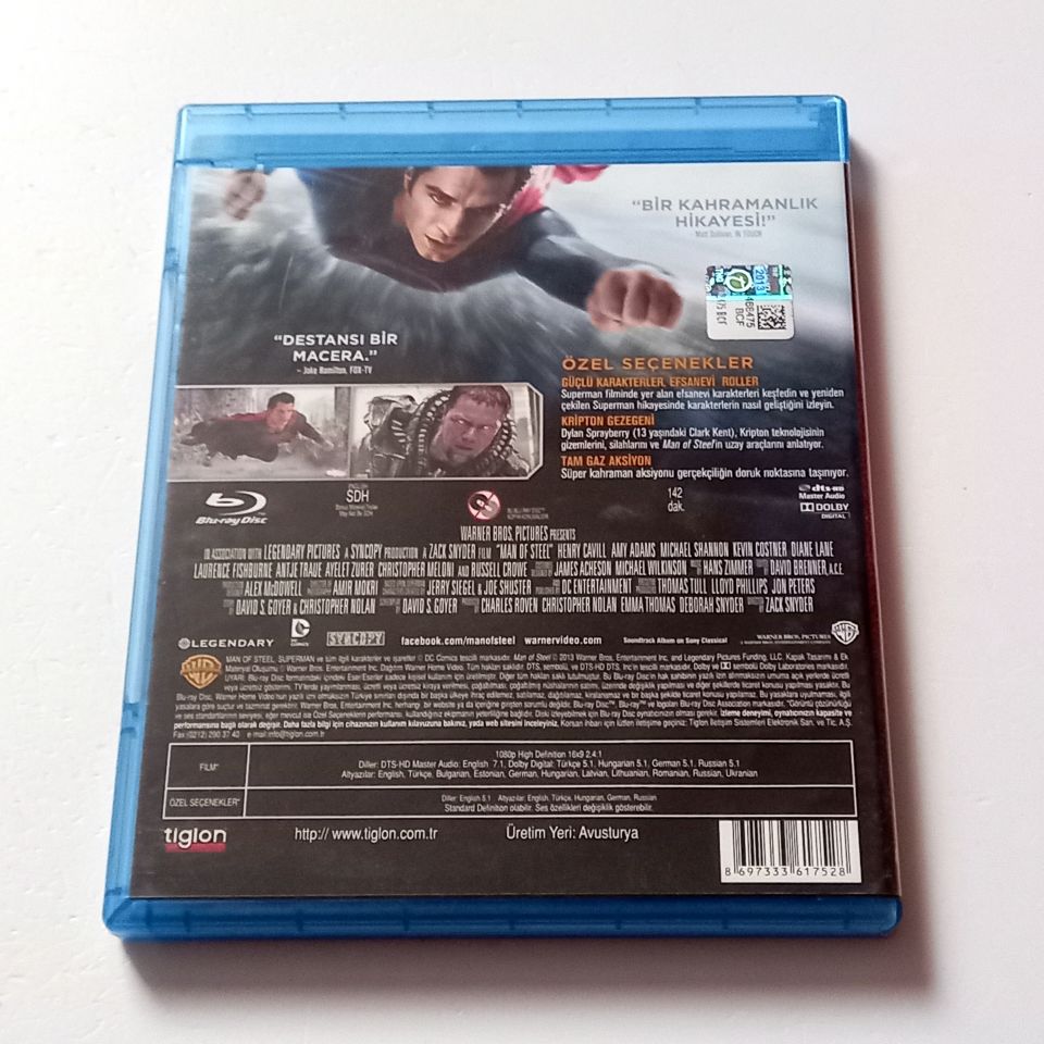 MAN OF STEEL - HENRY CAVILL, AMY ADAMS, MICHAEL SHANNON - YÖN.: ZACK SNYDER - BLU-RAY 2.EL