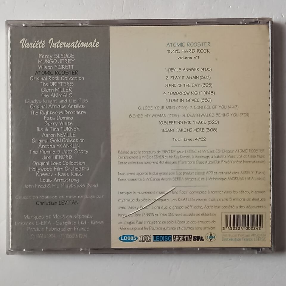 ATOMIC ROOSTER – 100% HARD ROCK VOLUME 1 (1994) - CD 2.EL