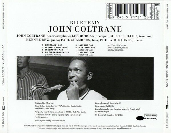 JOHN COLTRANE – BLUE TRAIN (1957) - CD REMASTERED 2003 REISSUE SIFIR