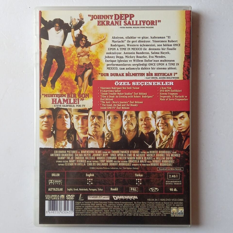 ONCE UPON A TIME IN MEXICO - ANTONIO BANDERAS, SALMA HAYEK, JOHNNY DEPP - DVD 2.EL