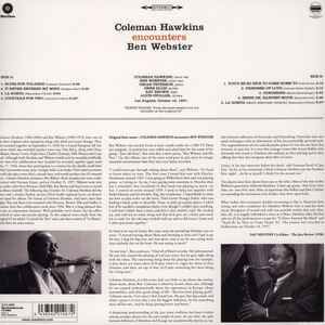 COLEMAN HAWKINS & BEN WEBSTER – COLEMAN HAWKINS ENCOUNTERS BEN WEBSTER (1959) - LP 2012 REMASTERED REISSUE 180GR SIFIR PLAK