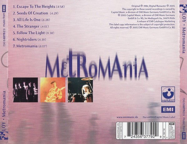 ELOY – METROMANIA (1984) - CD 2005 REISSUE AMBALAJINDA SIFIR