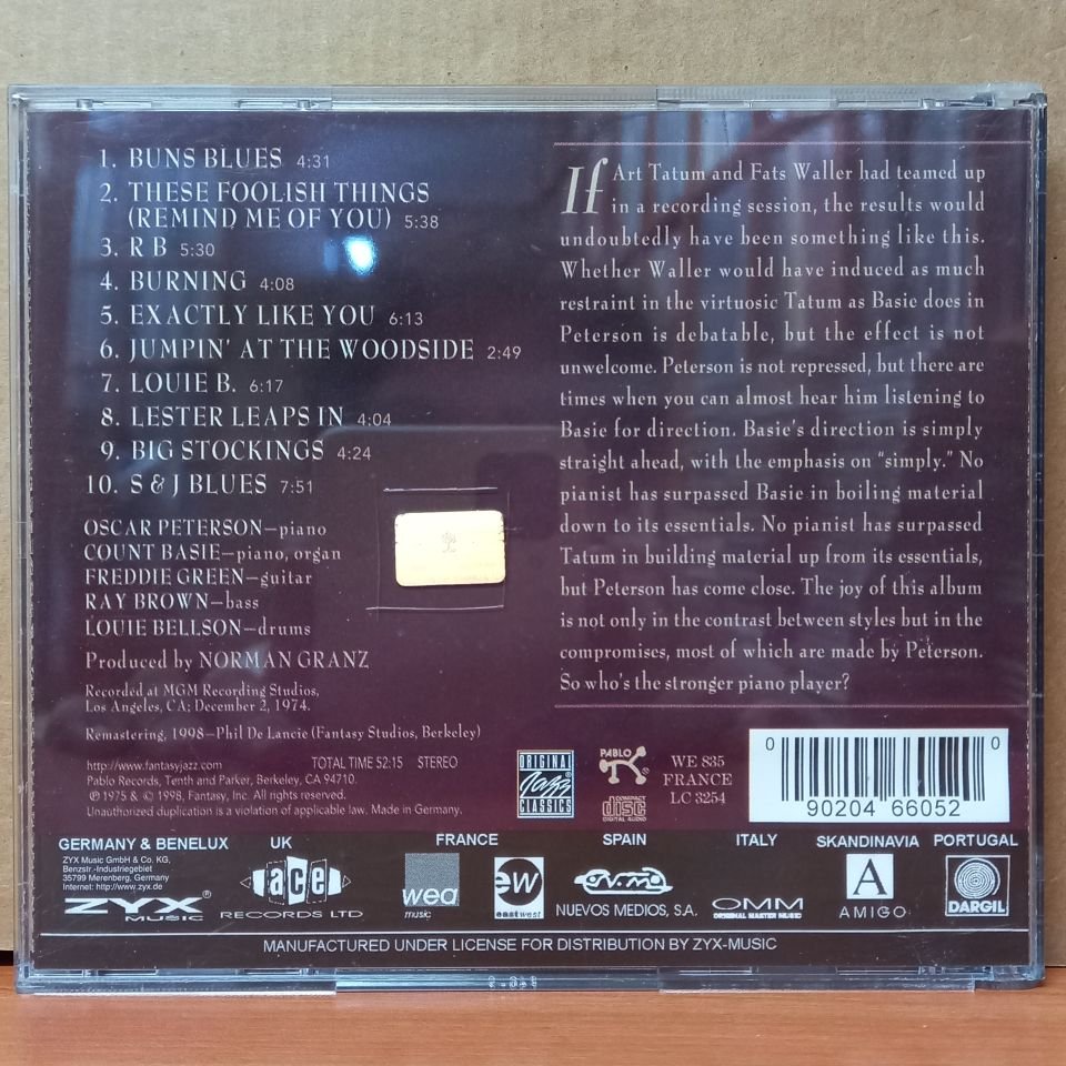 OSCAR PETERSON AND COUNT BASIE – ''SATCH'' AND ''JOSH'' (1998) - CD 2.EL
