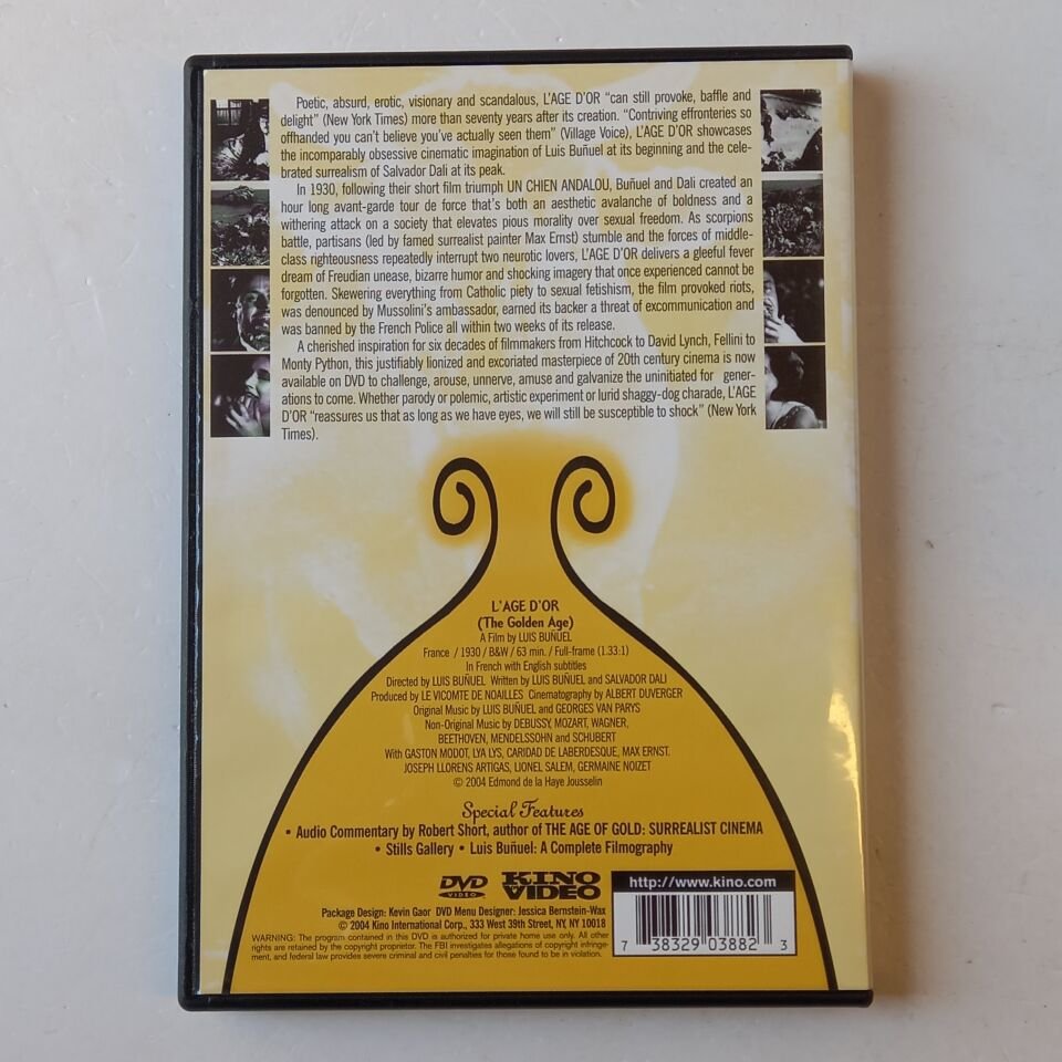 L'AGE D'OR - LUIS BUNUEL, GASTON MODOT - DVD 1.BÖLGE 2.EL