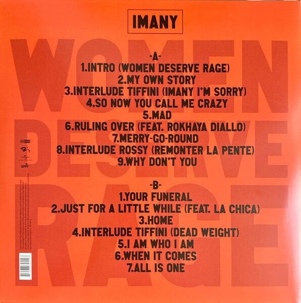 IMANY - WOMEN DESERVES RAGE (2025) - LP SIFIR PLAK