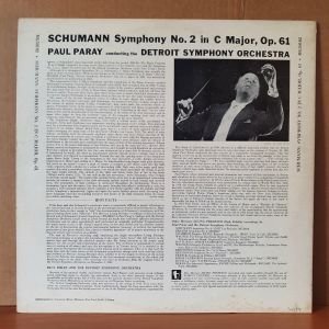 SCHUMANN: SYMPHONY NO.2 IN C MAJOR, OP. 61 / PAUR ARAY, DETROIT SYMHONY ORCHESTRA (1956) - LP 2.EL PLAK