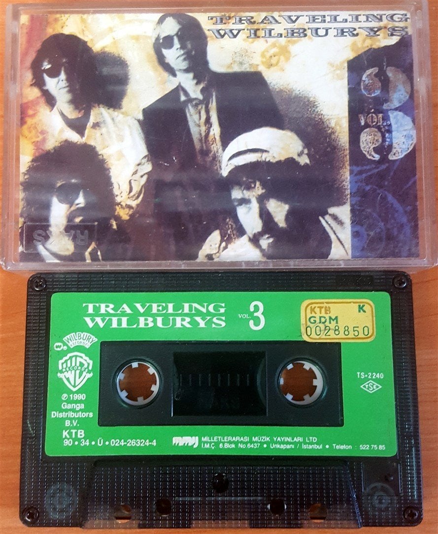 TRAVELING WILBURYS - VOL 3 (1990) MMY CASSETTE MADE IN TURKEY ''USED'' PAPER LABEL