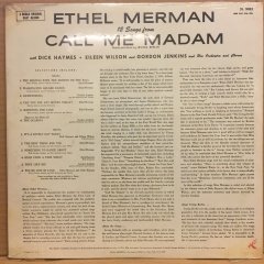 ETHEL MERMAN - 12 SONGS FROM CALL ME MADAM (1950) SIFIR PLAK