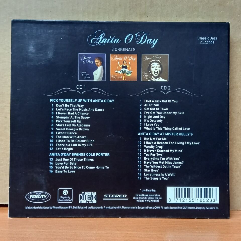 ANITA O'DAY - 3 ORIGINALS: PICK YOURSELF UP WITH ANITA O'DAY / ANITA O'DAY SWINGS COLE PORTER / ANITA O'DAY AT MISTER KELLY'S (2010) - 2CD 2.EL