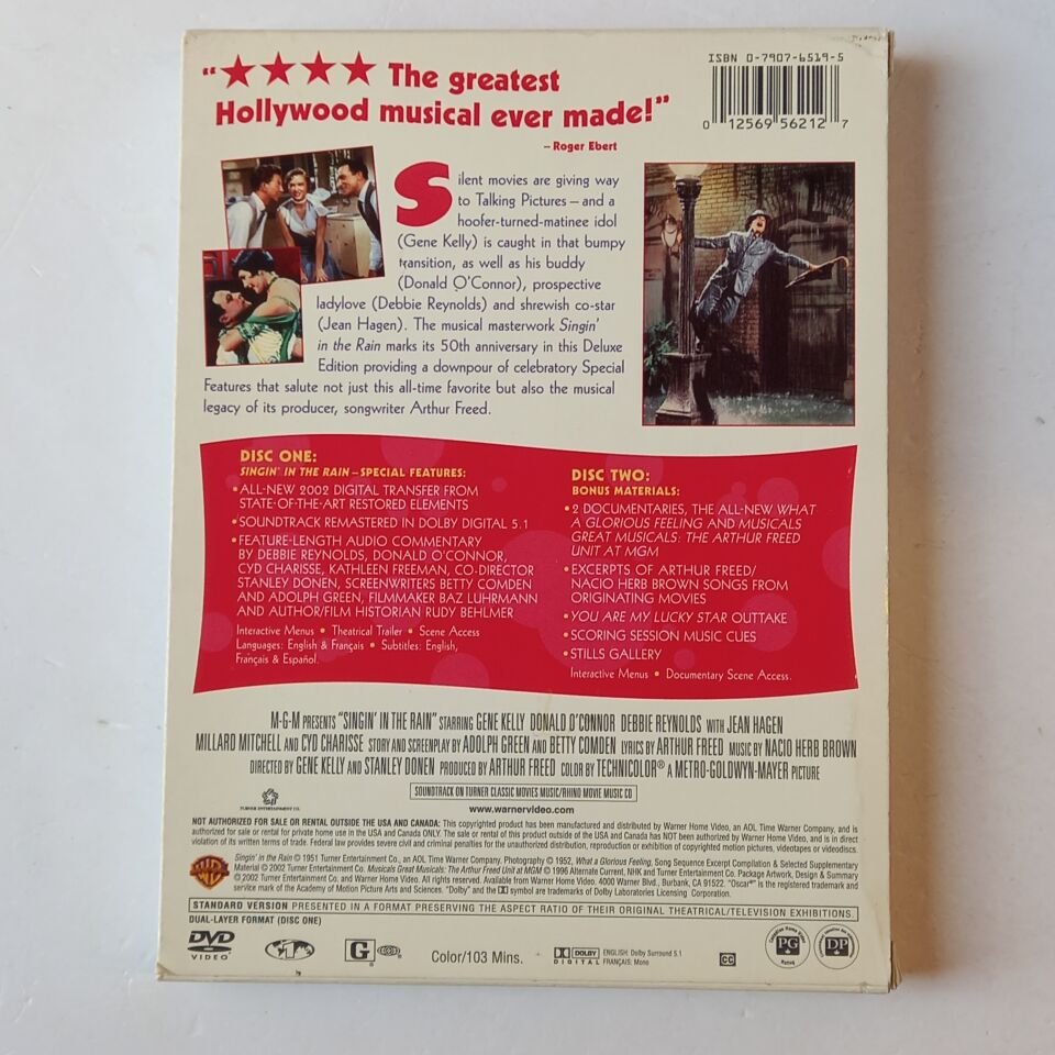 SINGIN' IN THE RAIN - GENE KELLY, DONALD O'CONNOR - 2 DİSK DVD DIGIPAK 1.BÖLGE 2.EL