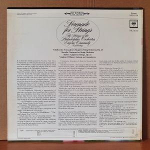 SERENADE FOR STRINGS / TCHAIKOVSKY, BORODIN, VAUGHAN WILLIAMS, BARBER / PHILADELPHIA ORCHESTRA, EUGENE ORMANDY (1960) - LP 2.EL PLAK