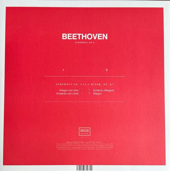 BEETHOVEN - SYMPHONY NO 5 / HANS SCHMIDT ISSERSTEDT & VIANNA PHILHARMONIC - LP 2025 RED COLOURED EDITION SIFIR PLAK