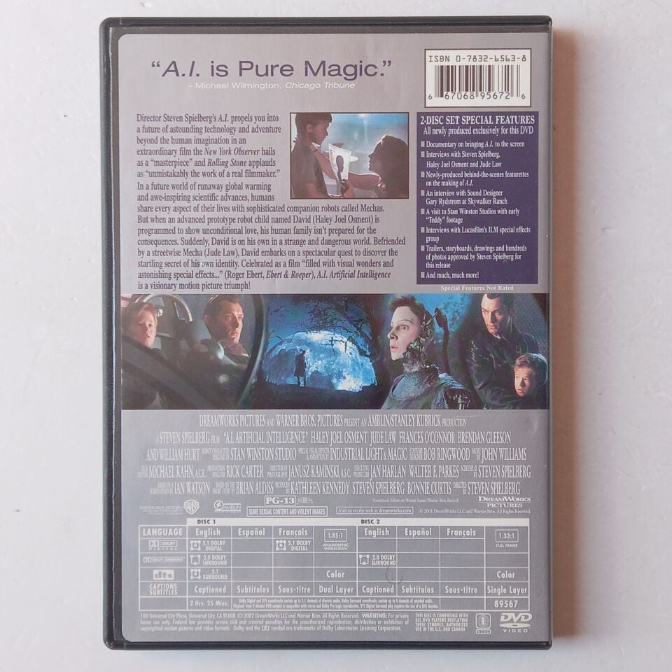 A.I / ARTIFICAL INTELLIGENCE SPECIAL EDITION - STEVEN SPIELBERG, HALEY JOEL OSMENT, JUDE LAW - 2DVD 1.BÖLGE 2.EL