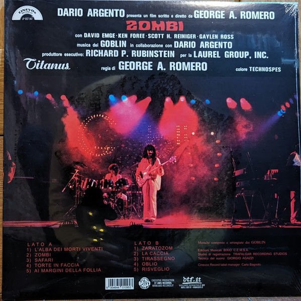 GOBLIN - ZOMBI SOUNDTRACK / Colonna Sonora Originale Del Film (1978) - LP 2023 EDITION SIFIR PLAK