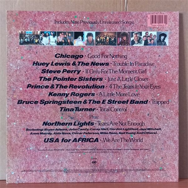 USA FOR AFRICA – WE ARE THE WORLD / CHICAGO, STEVE PERRY, PRINCE & THE REVOLUTION, KENNY ROGERS, TINA TURNER (1985) - LP 2.EL PLAK
