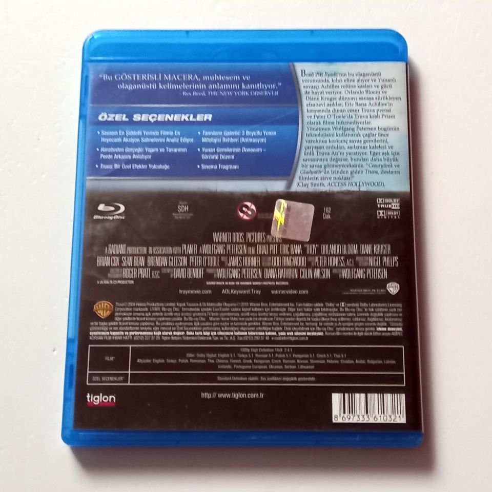 TROY / TRUVA - BRAD PITT ,ERIC BANA , ORLANDO BLOOM - YÖN.: WOLFGANG PETERSEN- BLU-RAY 2.EL