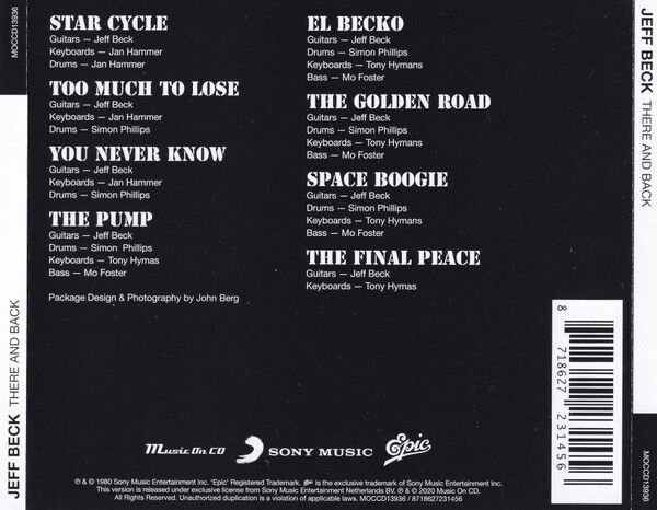 JEFF BECK – THERE & BACK (1980) - CD 2020 REISSUE JEWEL CASE AMBALAJINDA SIFIR