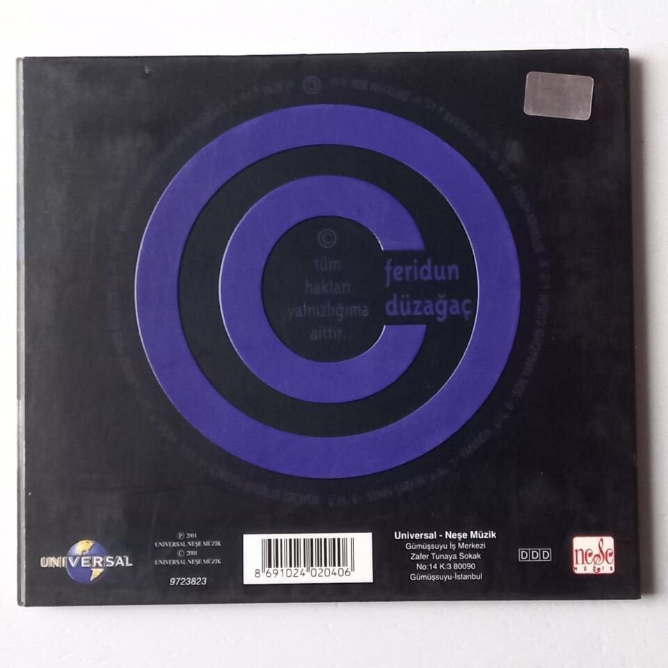 FERİDUN DÜZAĞAÇ – TÜM HAKLARI YALNIZLIĞIMA AİTTIR (2001) - CD DIGIPAK 2.EL