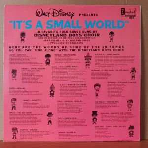 IT'S A SMALL WORLD / DISNEYLAND BOYS CHOIR (1965) - LP 2.EL PLAK