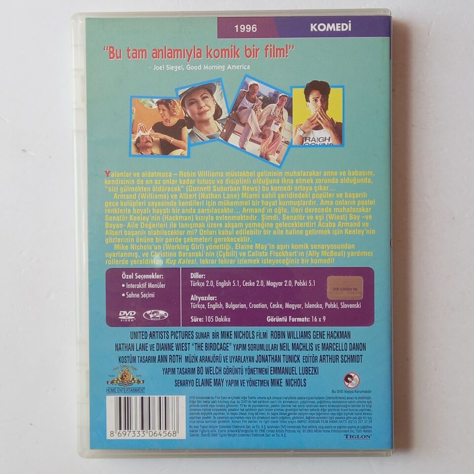THE BIRDCAGE / KUŞ KAFESİ - ROBIN WILLIAMS, GENE HACKMAN - DVD 2.EL
