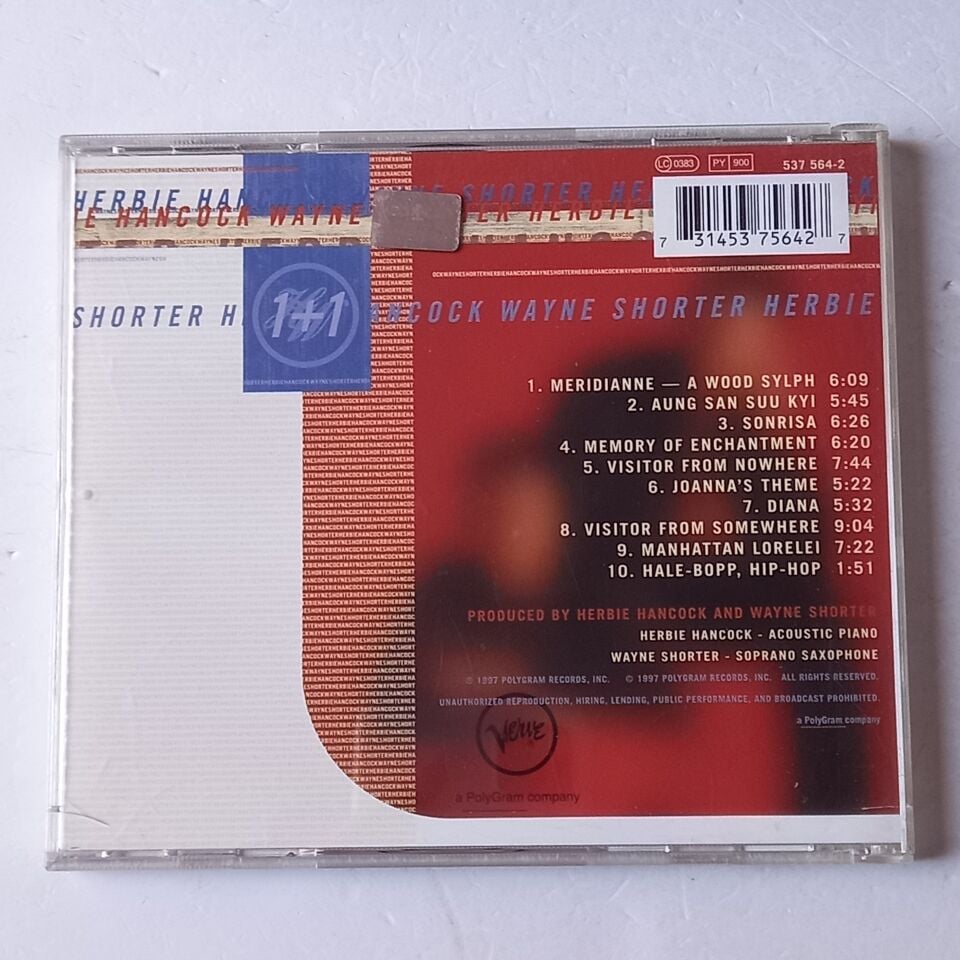 HERBIE HANCOCK, WAYNE SHORTER – 1+1 (1997) - CD İMZALI 2.EL
