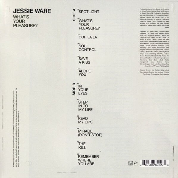 JESSIE WARE – WHAT'S YOUR PLEASURE? (2020) - LP SIFIR PLAK