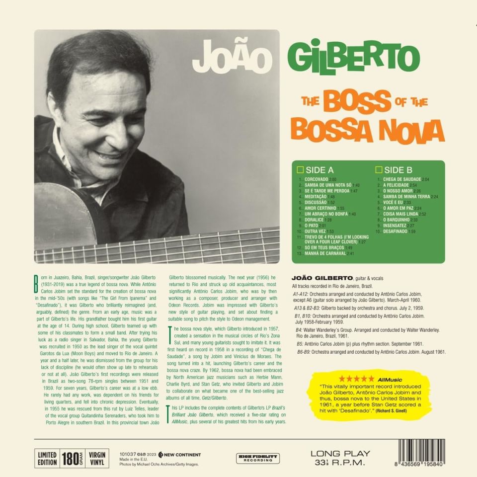 JOAO GILBERTO – THE BOSS OF THE BOSSA NOVA (2023) - LP COMPILATION SIFIR PLAK