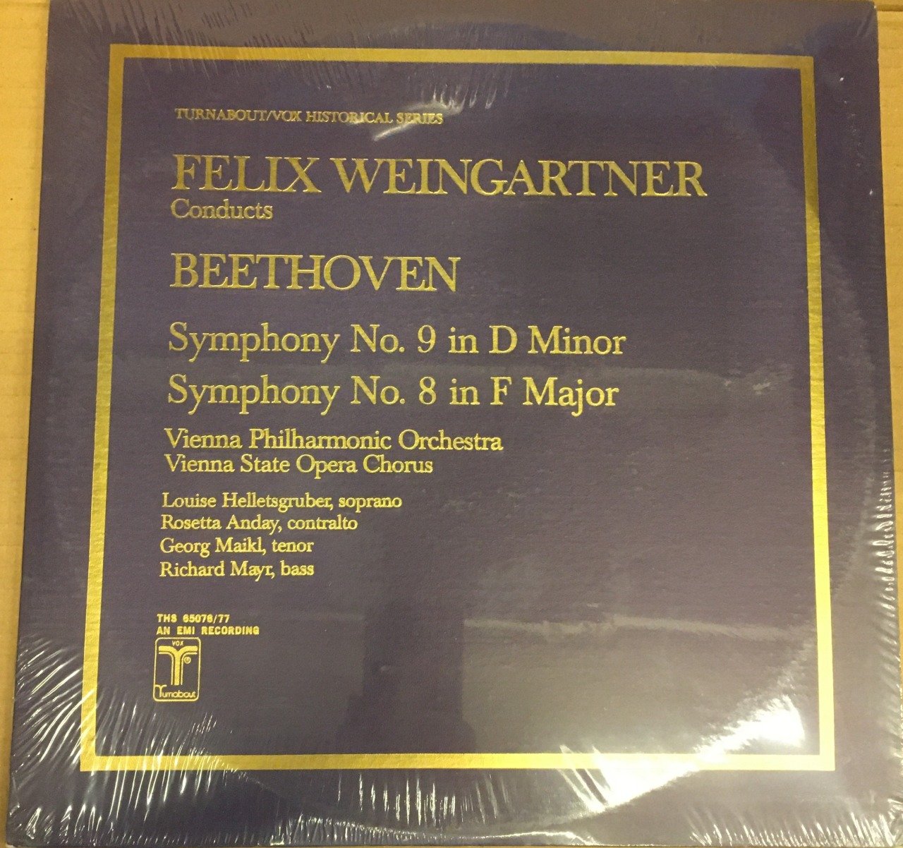 BEETHOVEN SYMPHONY NO.9 & 8 VIENNA PHIL. FELIX WEINGARTNER SIFIR 2PLAK