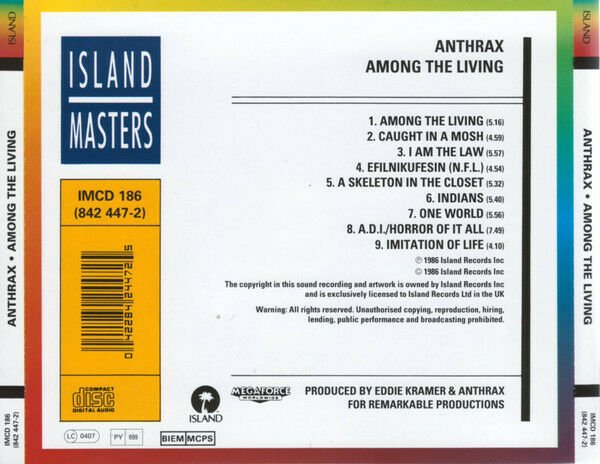 ANTHRAX – AMONG THE LIVING (1987) - CD SIFIR